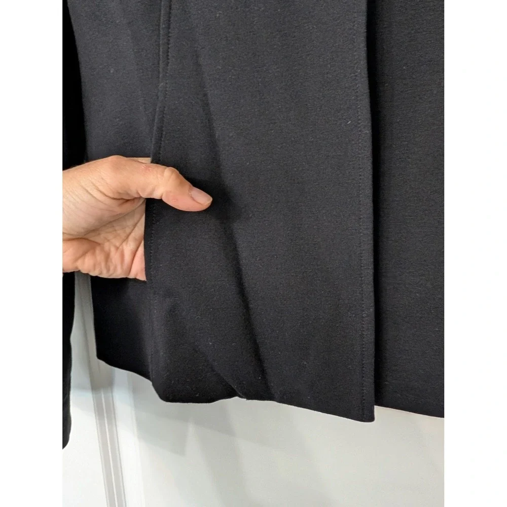 Eileen Fisher Petite Black Viscose Silk Blend‎ Single Button Blazer Jacket small